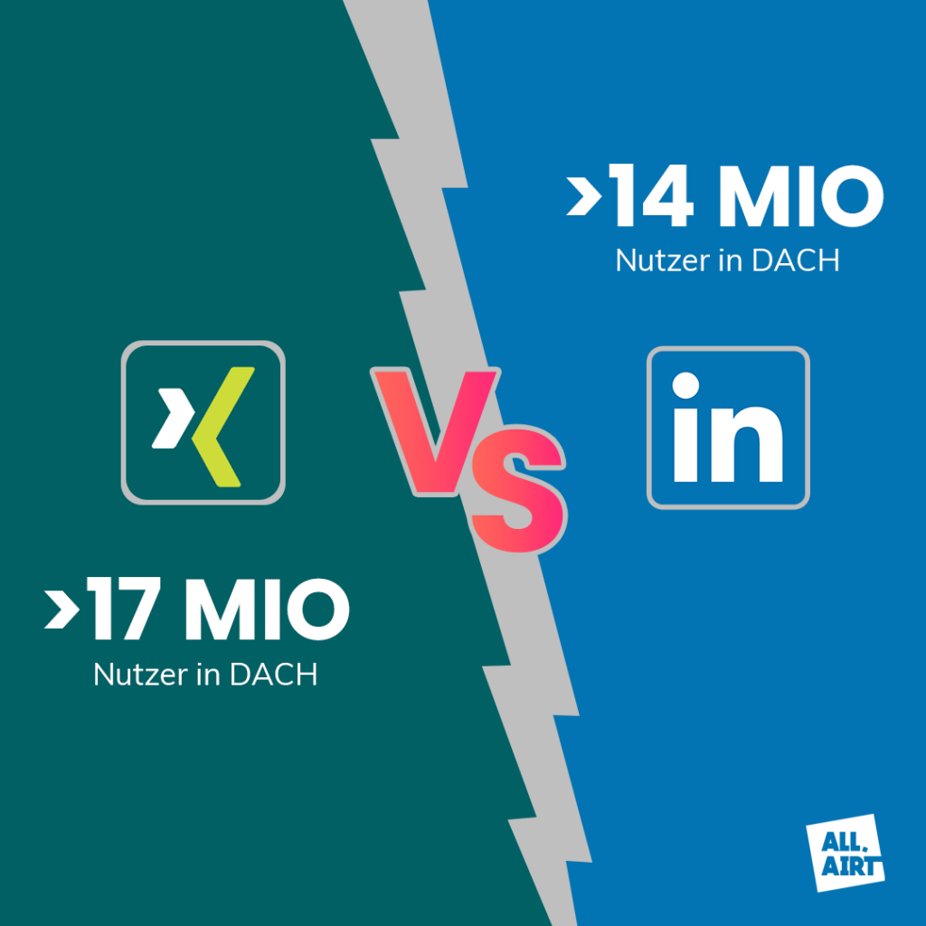 Nutzer LinkedIn vs. Xing DACH